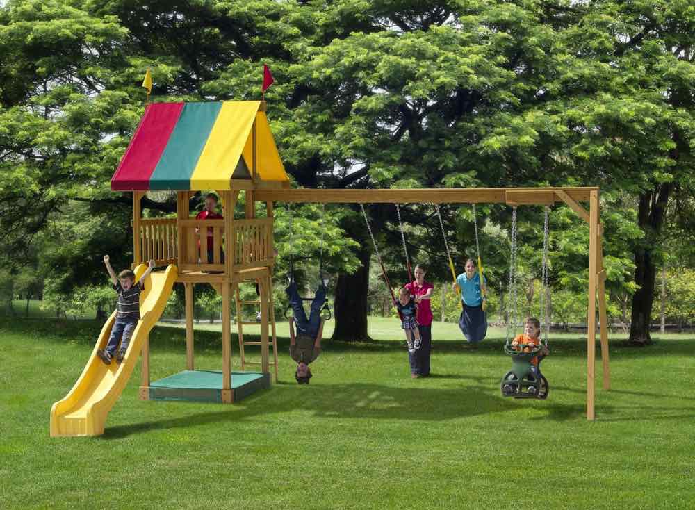 Amish Wooden Swing Sets Pittsburgh And Lawn Featured Play Sets Are Ready To Go Swing That You Can Customize As